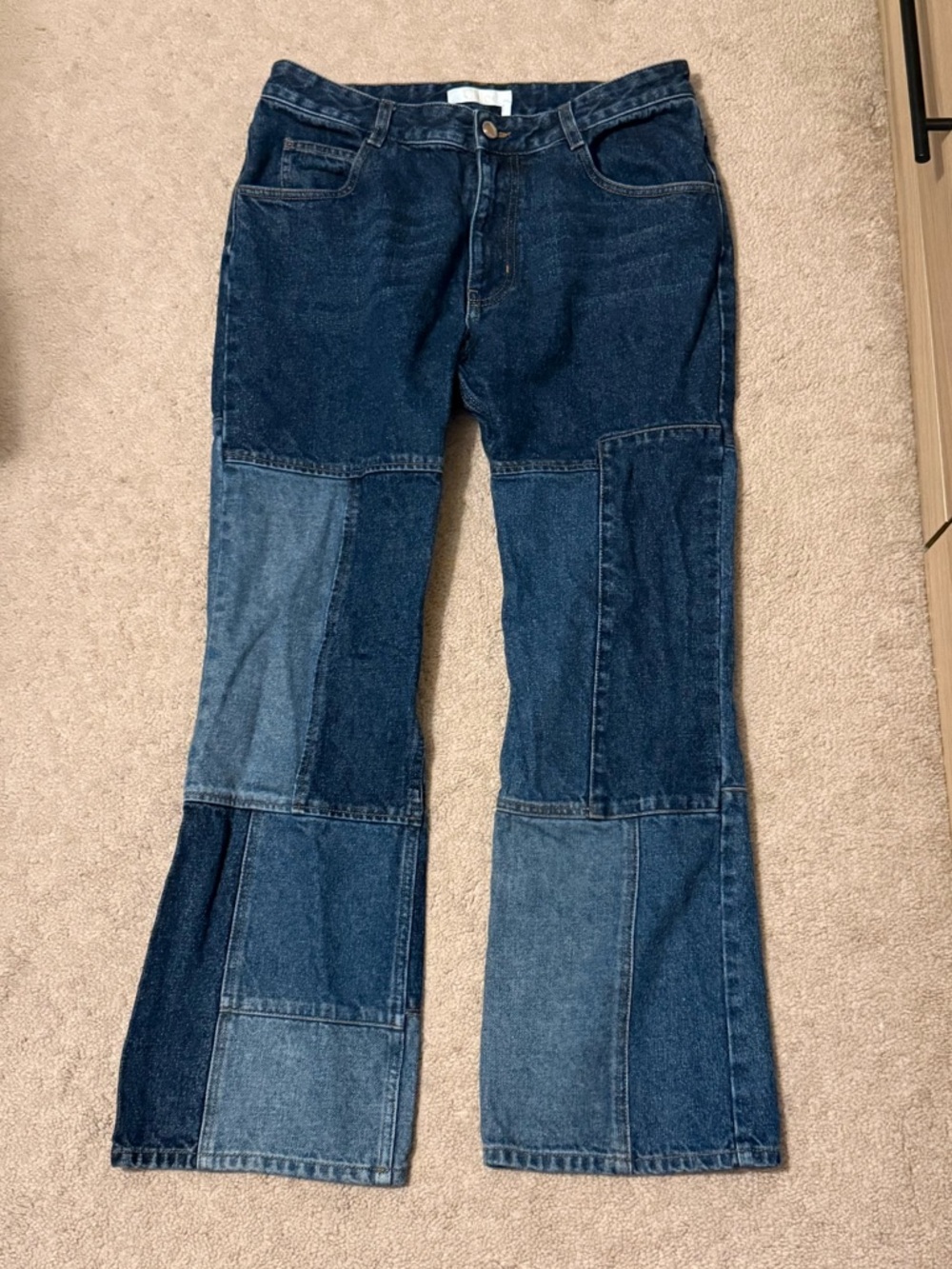 Chloe Patchwork Two-Tone Blue Jeans